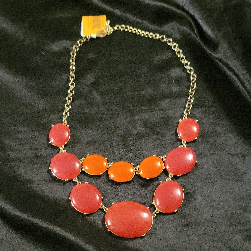 Elegant Gold and Red  Costume Necklace